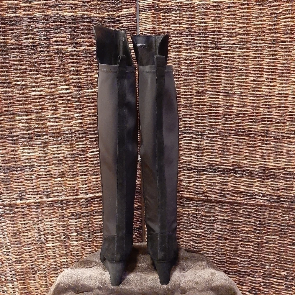 Free People Charles David Edie Leather Knee High Riding Boots Womens 6 Black
